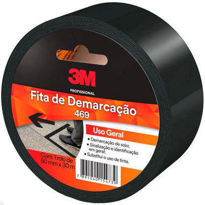 Fita de Demarcação de Solo 50mm x 30m Preta 3M