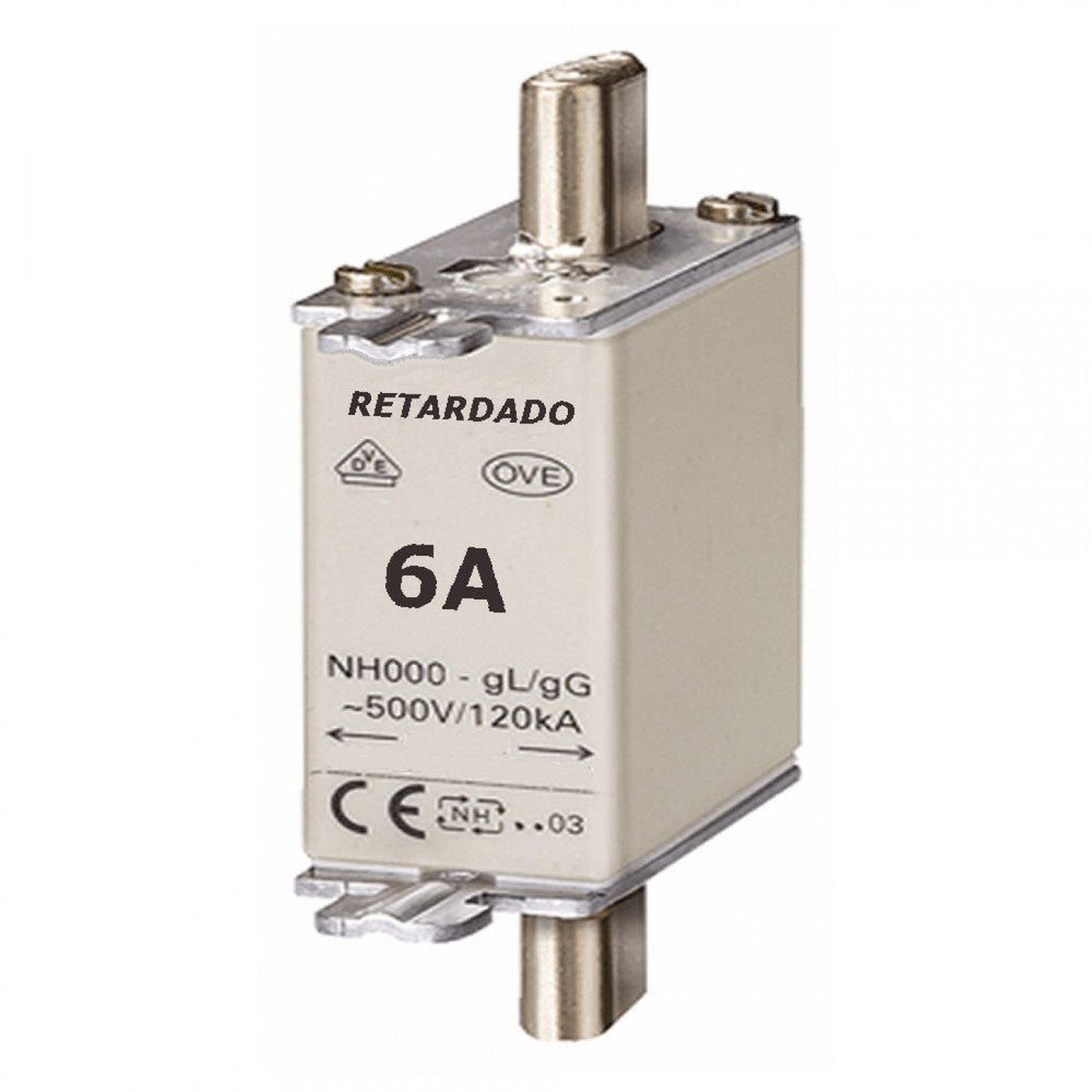 Fusível NH Retardado Tamanho 00 6A 500V