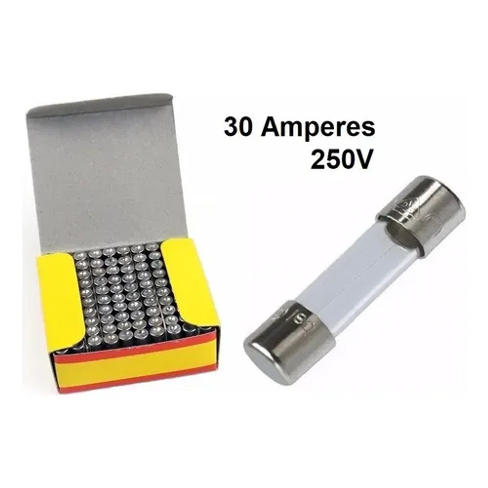 Fusível de Vidro 5 x 20mm 30 Ampere com 10 Peças