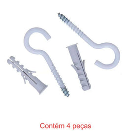 Gancho com Bucha 6mm com 4 Peças