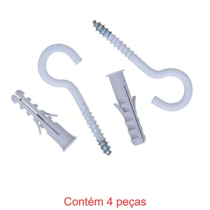 Gancho com Bucha 6mm com 4 Peças