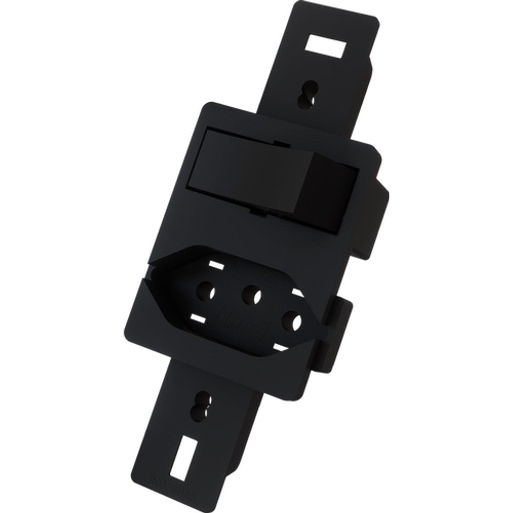Interruptor 1 Paralelo com Tomada 10A para Condulete Preto 10822 Blux