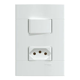 Interruptor 1 Simples e 1 Tomada 10A Lunare Up Branco 412900