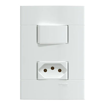 Interruptor 1 Simples e 1 Tomada 10A Lunare Up Branco 412900