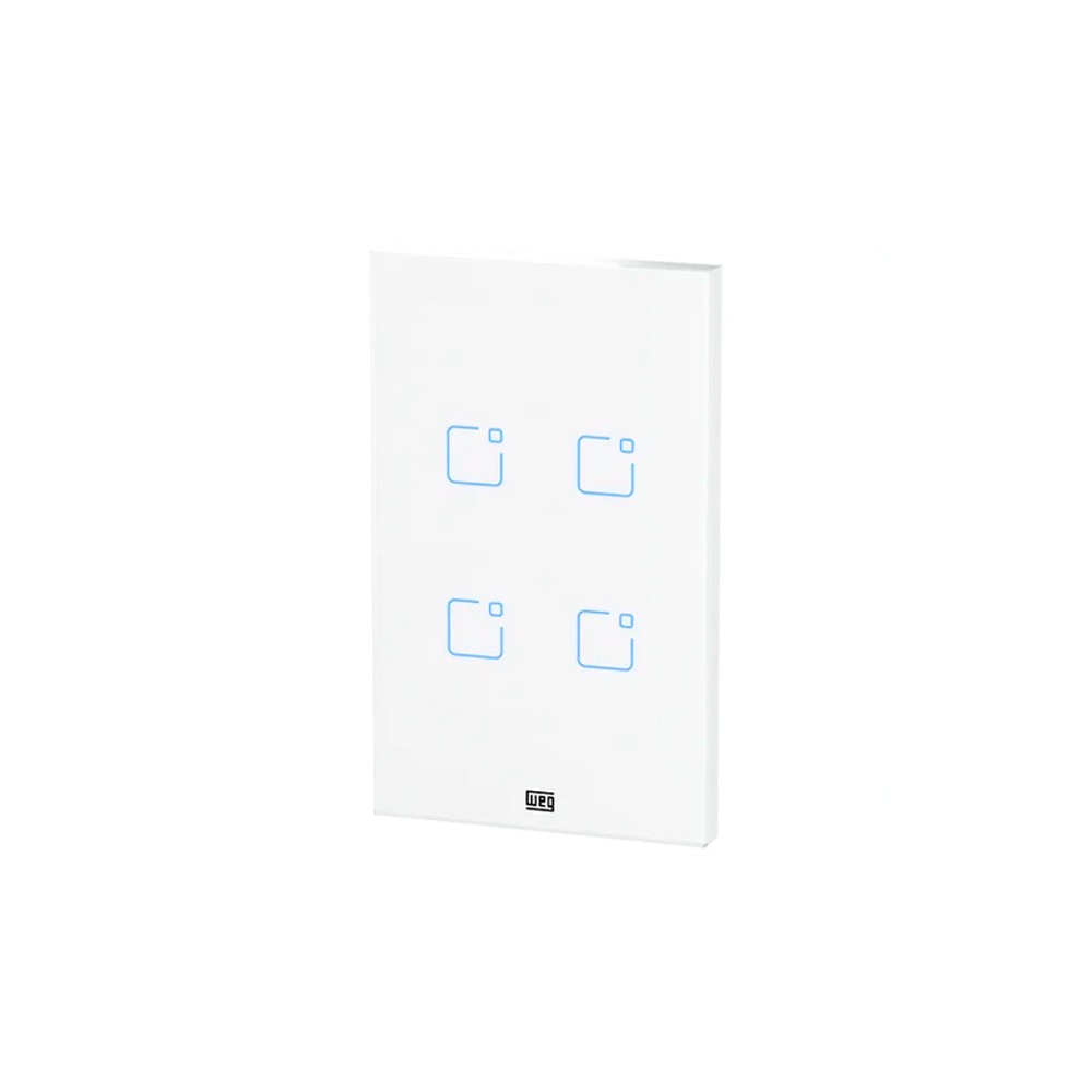 Interruptor 2 Módulos Touch Wi-Fi e RF 2x4 Branco Whome WEG
