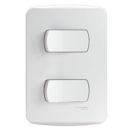 Interruptor 2 Simples 10A com Placa Miluz Schneider
