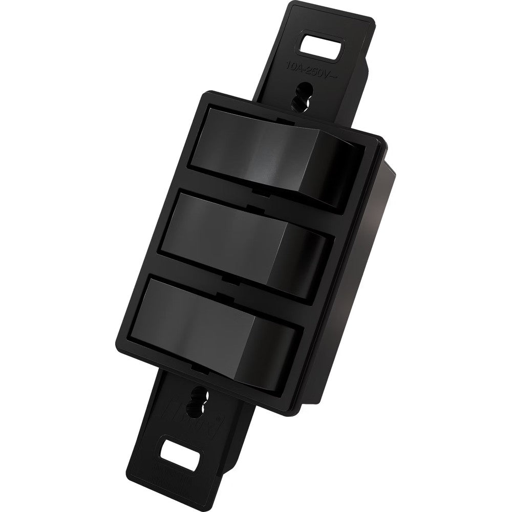 Interruptor 2 Simples e 1 Paralelo 10A para Condulete 9116 Blux Preto