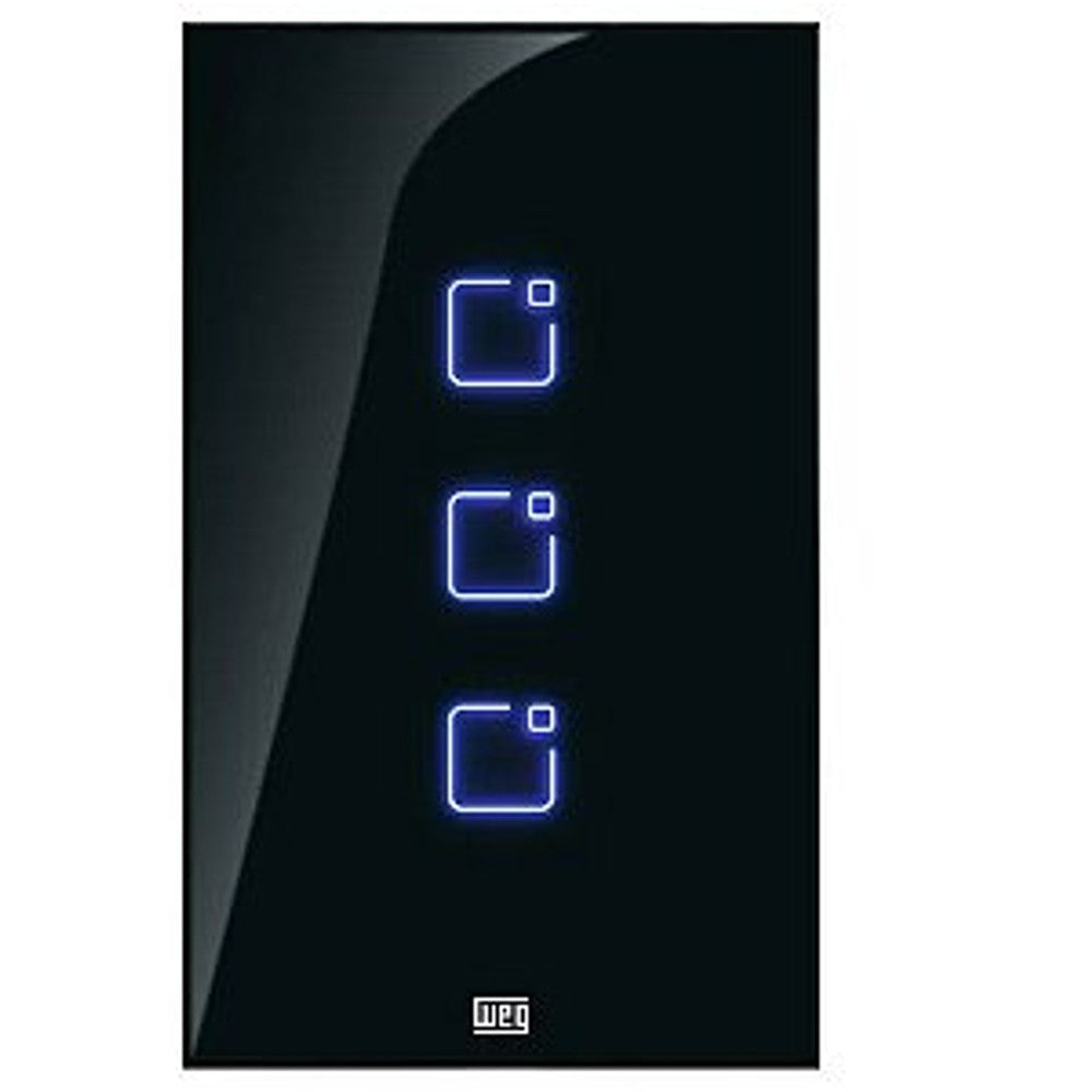 Interruptor 3 Módulos Touch Wi-Fi 2x4 Preto Whome WEG