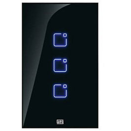 Interruptor 3 Módulos Touch Wi-Fi 2x4 Preto Whome WEG