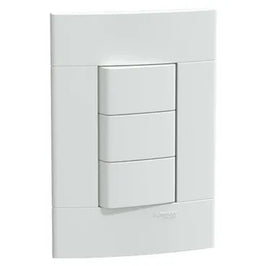 Interruptor 3 Simples 10A Com Placa Branco Lunare UP Schneider
