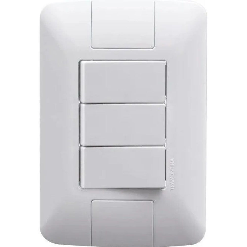 Interruptor 3 Simples 6A Branco com Placa Aria Tramontina