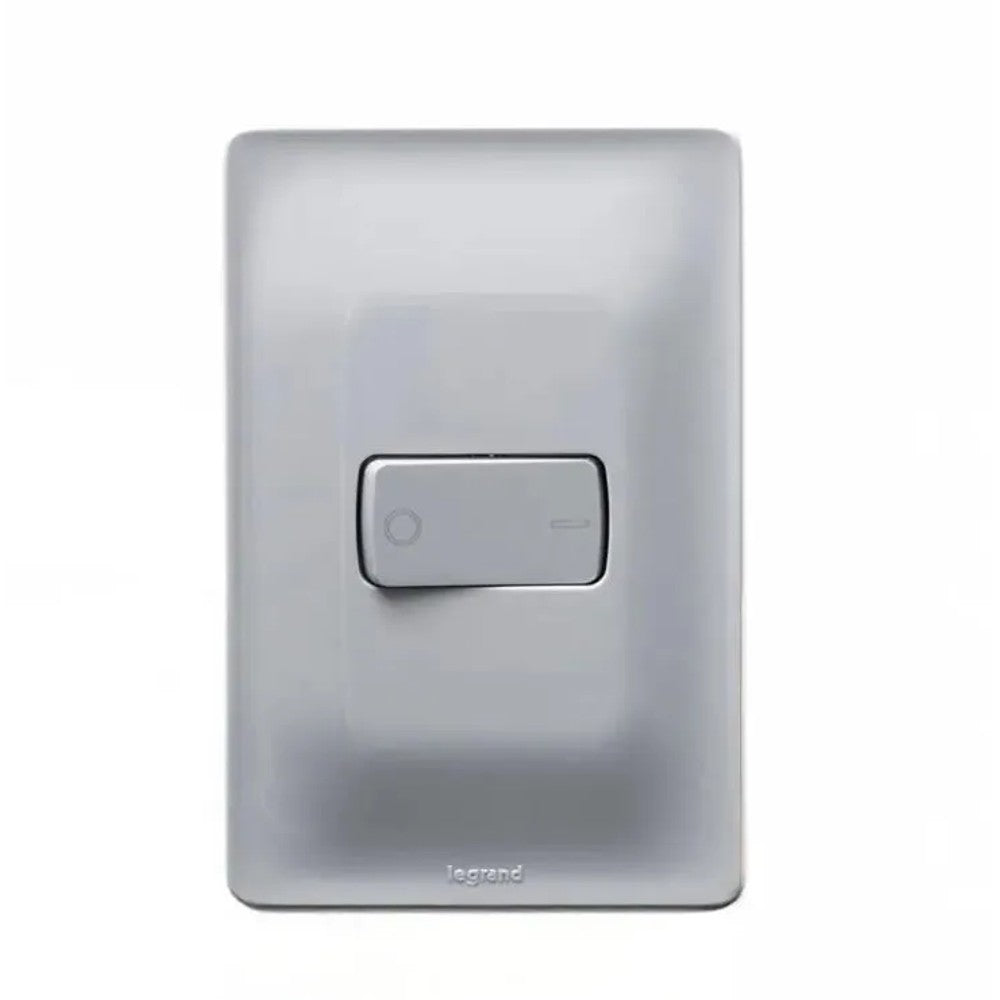 Interruptor Bipolar Simples 10A com Placa 680118CZ Zeffia Legrand Cinza