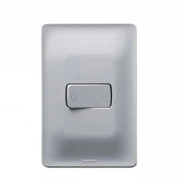 Interruptor Bipolar Simples 10A com Placa 680118CZ Zeffia Legrand Cinza