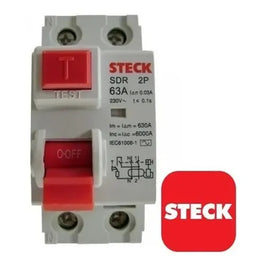 Interruptor Diferencial Residual DR 2 Polos 30mA 63A Steck