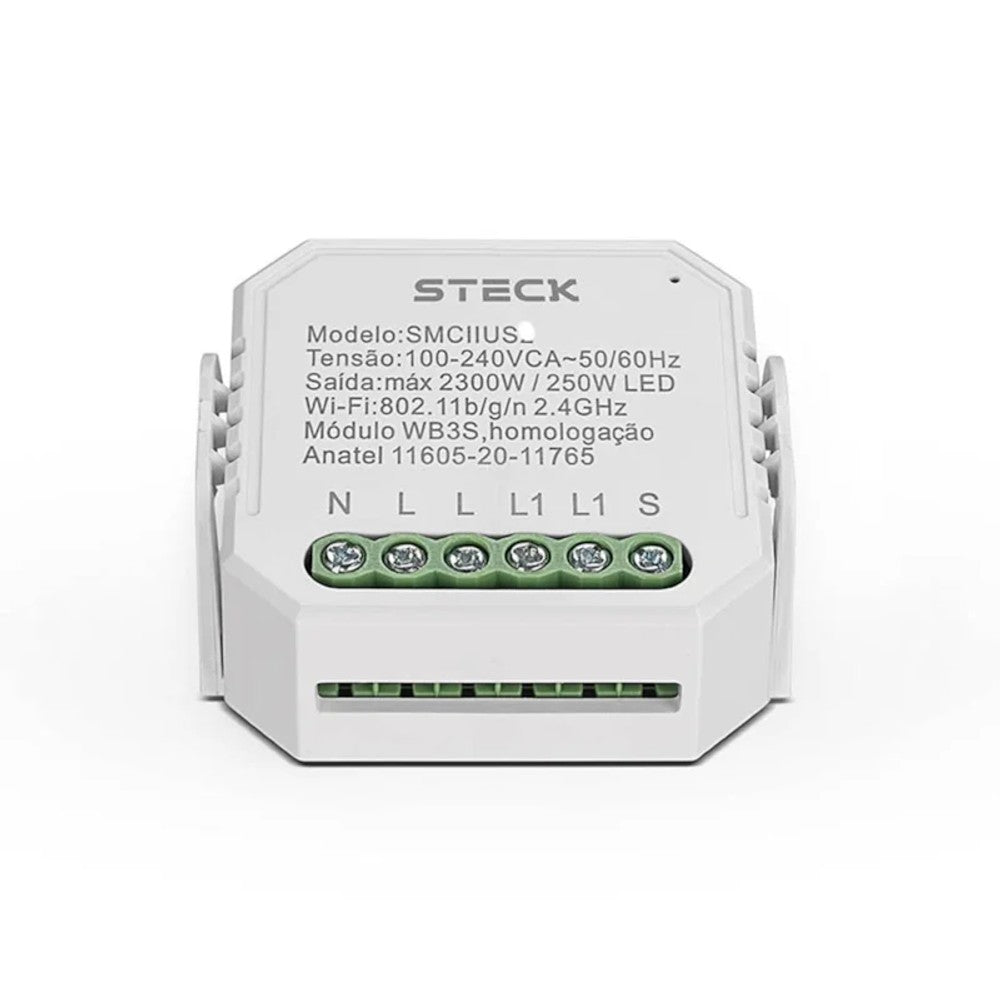 Interruptor Inteligente Módulo Mini 2 Canais 2x4 Steck