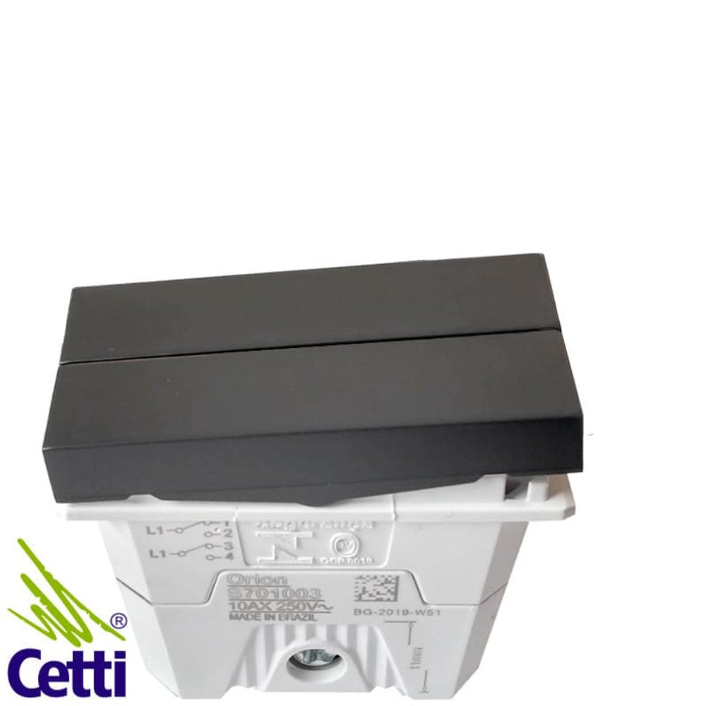 Interruptor Modular Duplo Paralelo 10A Grafite S70100394 Orion