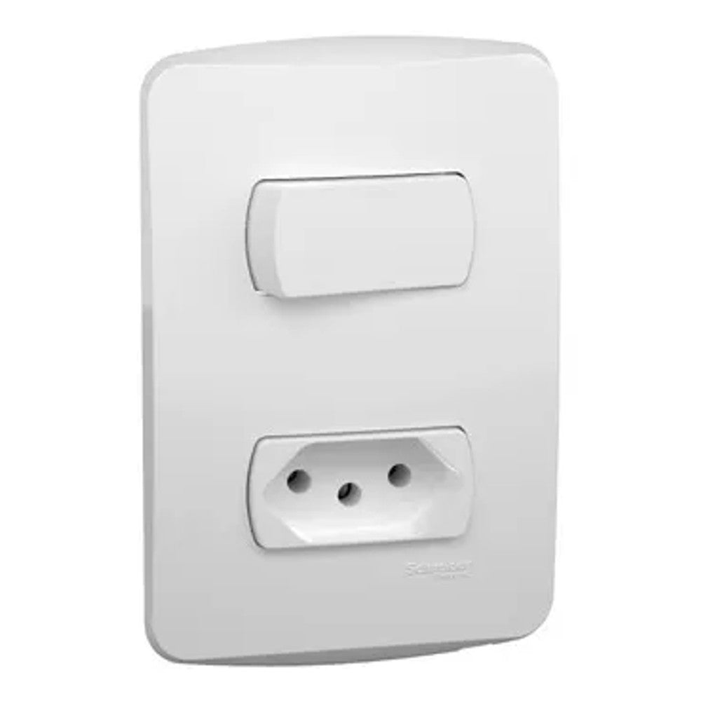 Interruptor Paralelo e Tomada 10A com Placa Schneider Miluz 69040