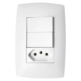 Interruptor Simples com Tomada 10A para Condulete Branco Blux 10817