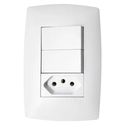 Interruptor Simples com Tomada 10A para Condulete Branco Blux 10817