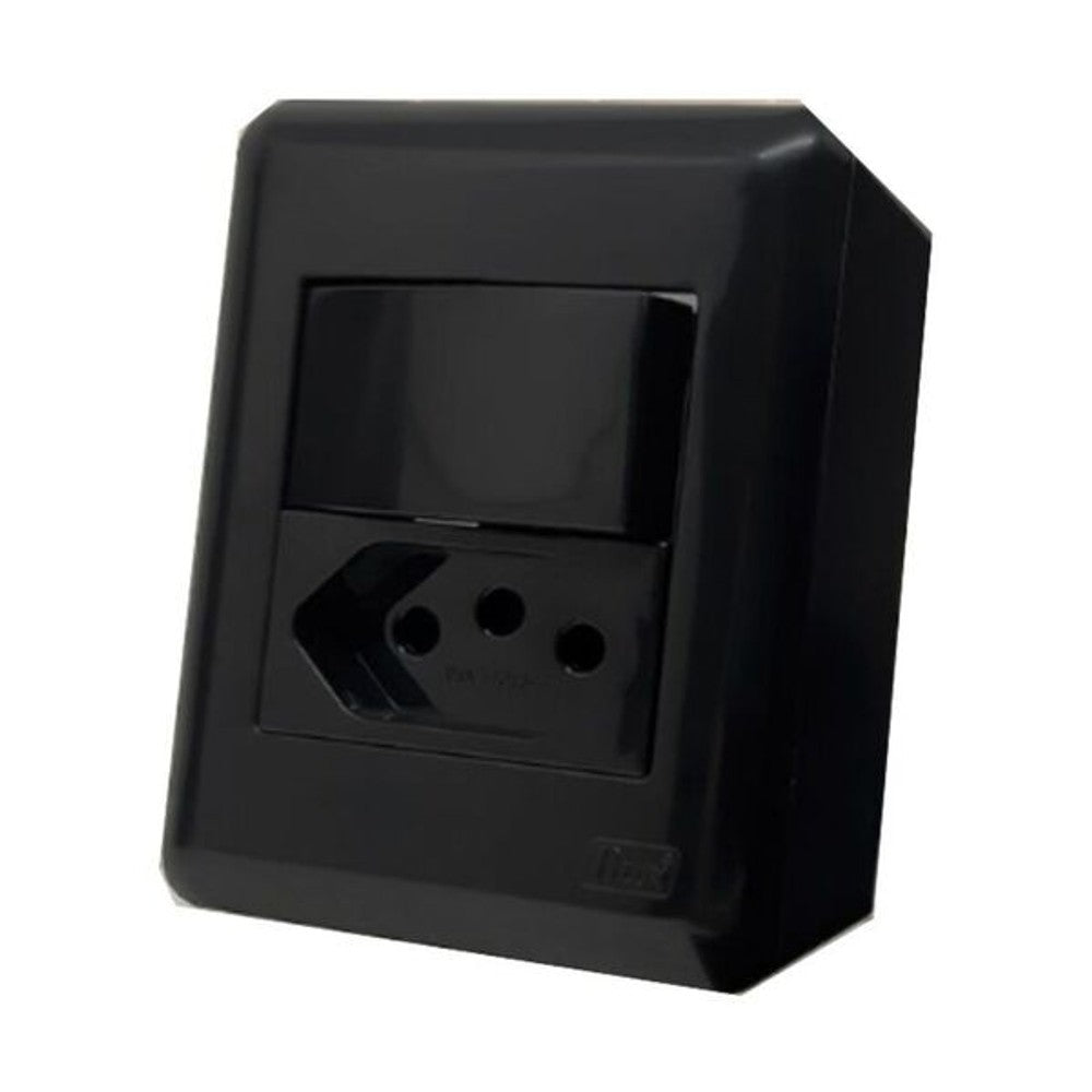 Interruptor Simples com Tomada 20A para Condulete Preto Blux 10826