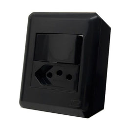 Interruptor Simples com Tomada 20A para Condulete Preto Blux 10826