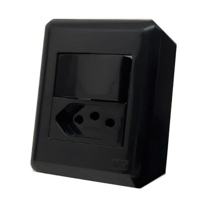 Interruptor Simples com Tomada 20A para Condulete Preto Blux 10826