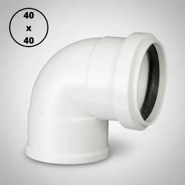 Joelho Esgoto 90º 40x40mm com Anel de Vedação Branco Krona