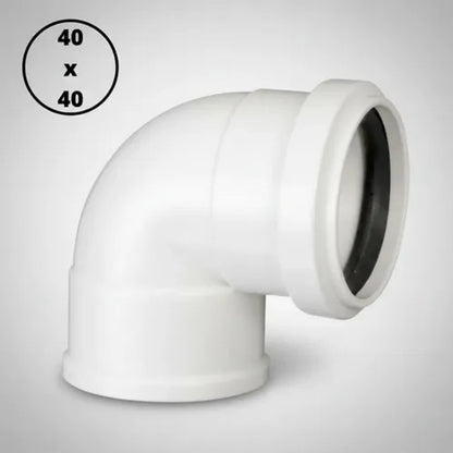 Joelho Esgoto 90º 40x40mm com Anel de Vedação Branco Krona