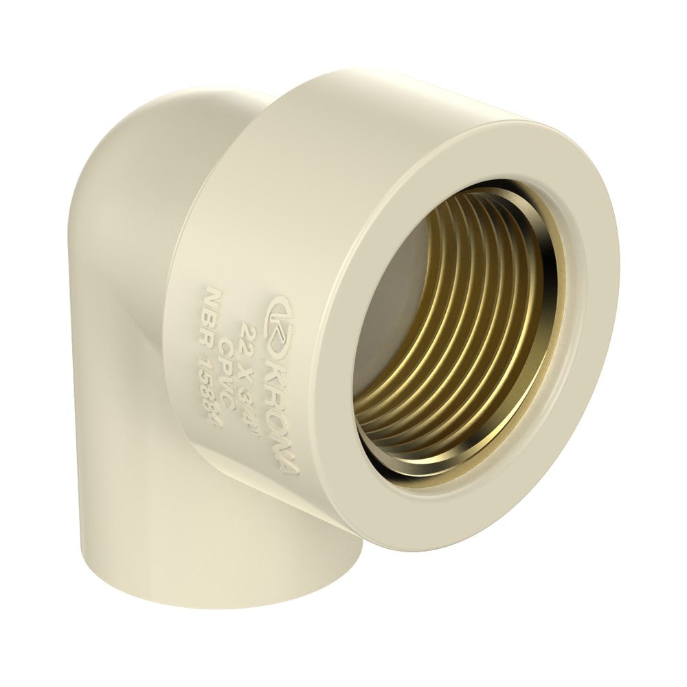 Joelho de Transição 90º com Rosca Fêmea Ultraterm 22mm x 3/4 Krona