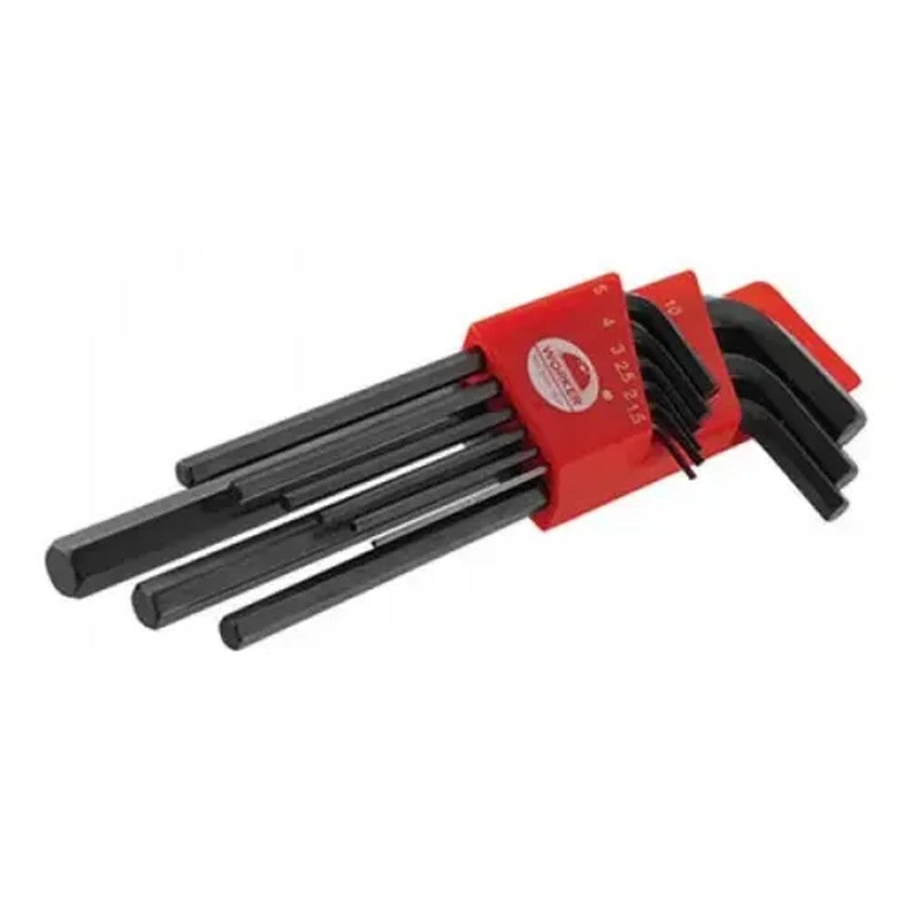 Jogo de Chaves Hexagonais 1,5 a 10mm com 9 Peças Worker