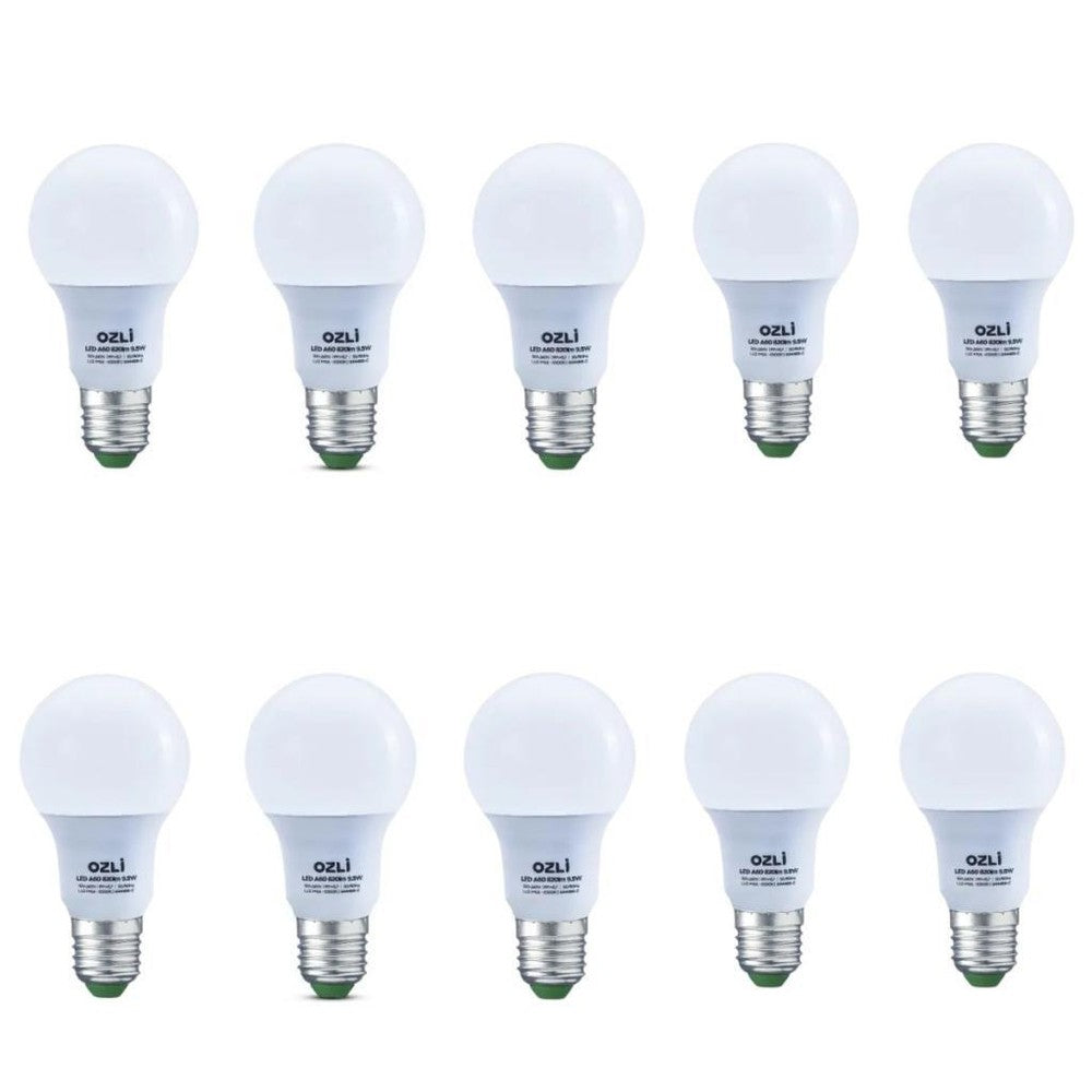 Kit 10 Lâmpadas LED Bulbo 6,5W 6500K OZLI