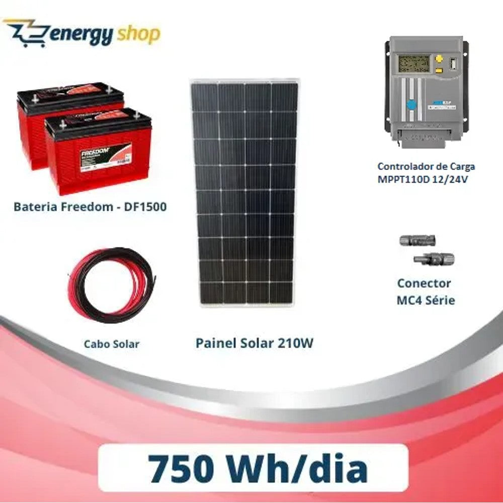 Kit Gerador Fotovoltaico Não Superior 750W