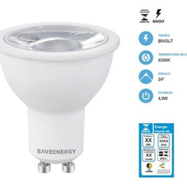 Lâmpada LED GU10 4,8W 6500K 24º SAVE ENERGY