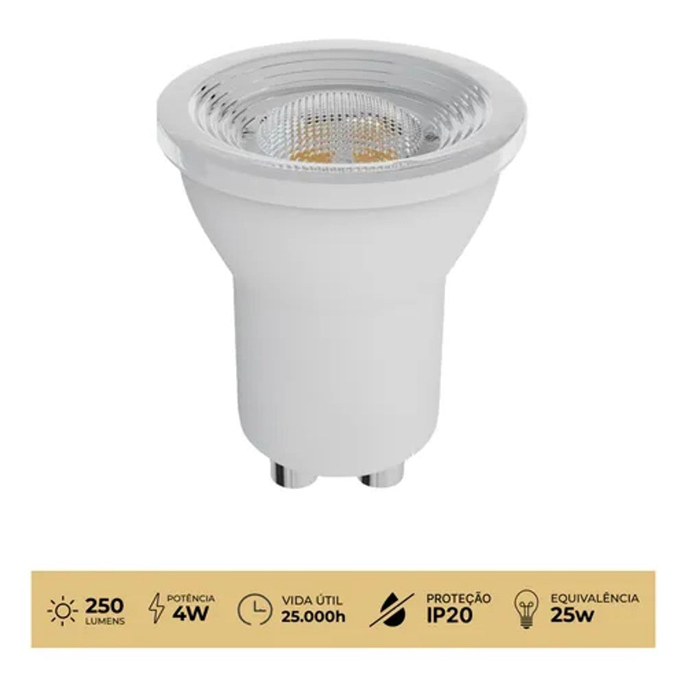 LAMPADA LED GU10 MINI 4W 4000K BRANCO LUMINATTI