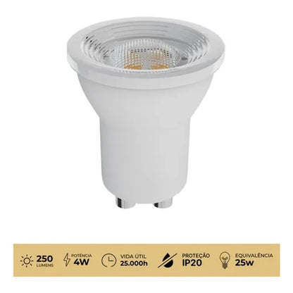 LAMPADA LED GU10 MINI 4W 4000K BRANCO LUMINATTI