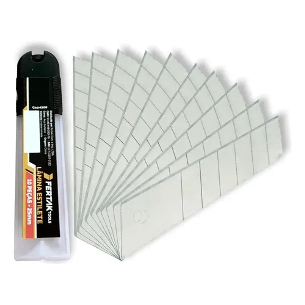 Lamina Estilete 25mm Com 10 Pecas Worker