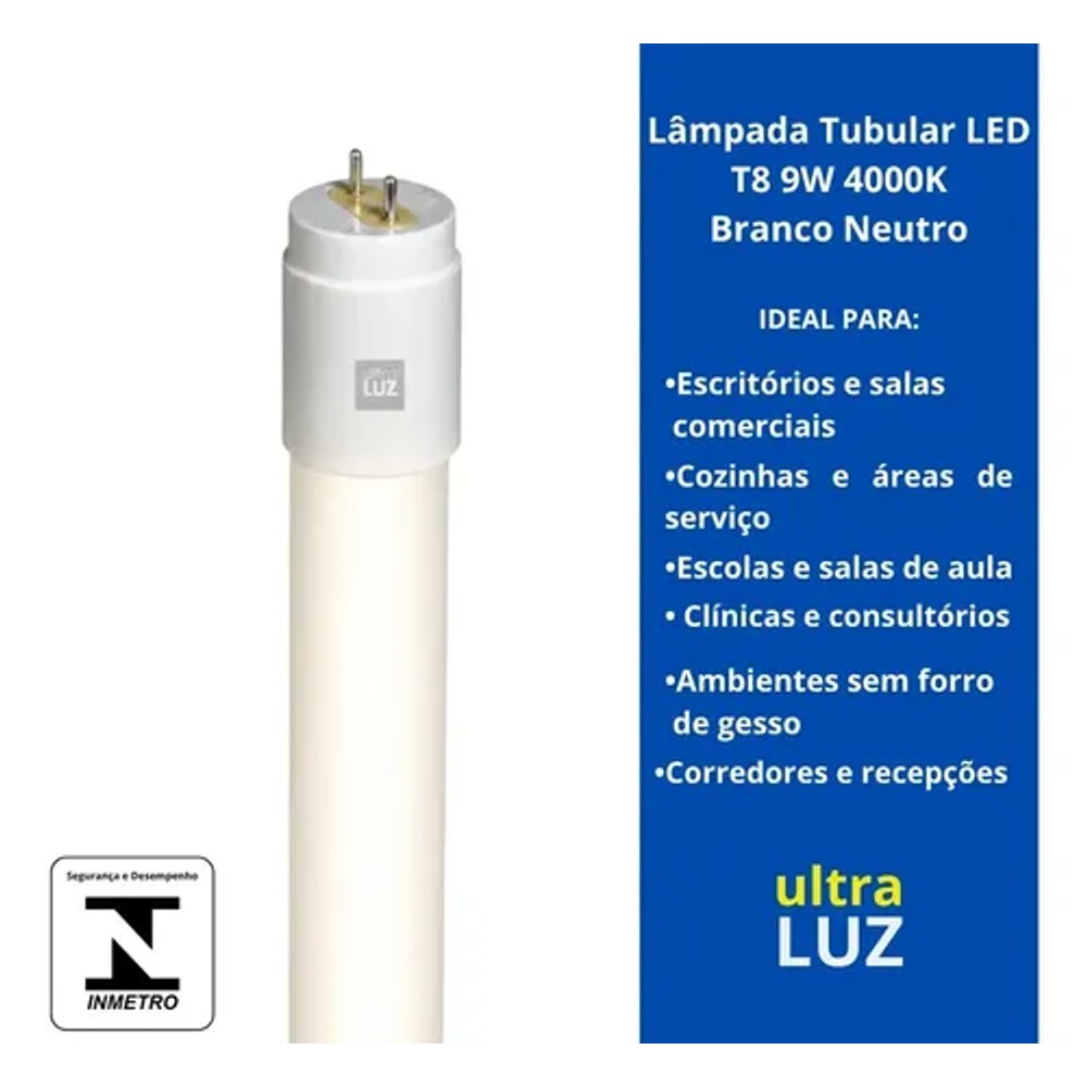 Lampada LED Tubular 9W 4000K Diversos