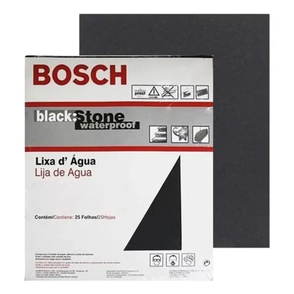 Lixa D'Água Grão 180 Black Stone Bosch 230x280mm