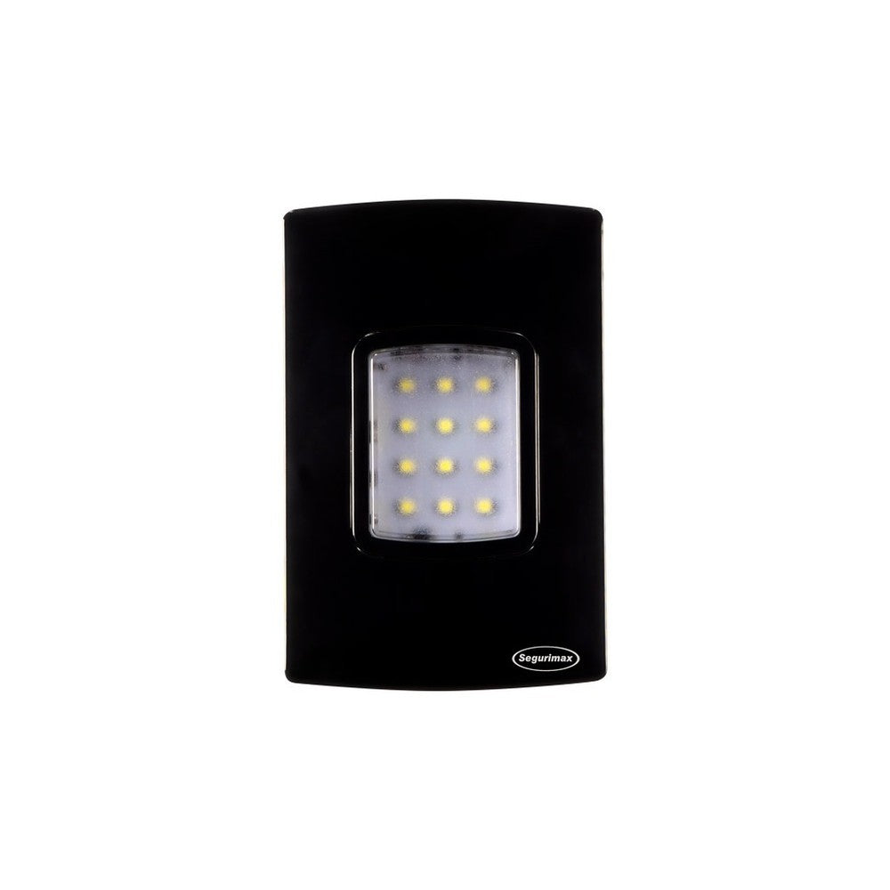 Luminária de Emergência 100LM Embutir Preto Segurimax