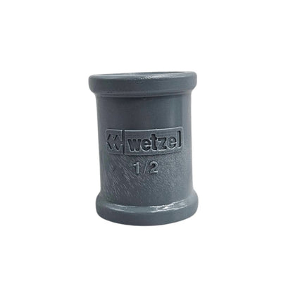Luva PVC Cinza Sem Rosca 1/2 Polegada Pratica Wetzel
