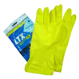 Luva de Proteção Látex Forrada Amarela Tamanho 10 Plastcor