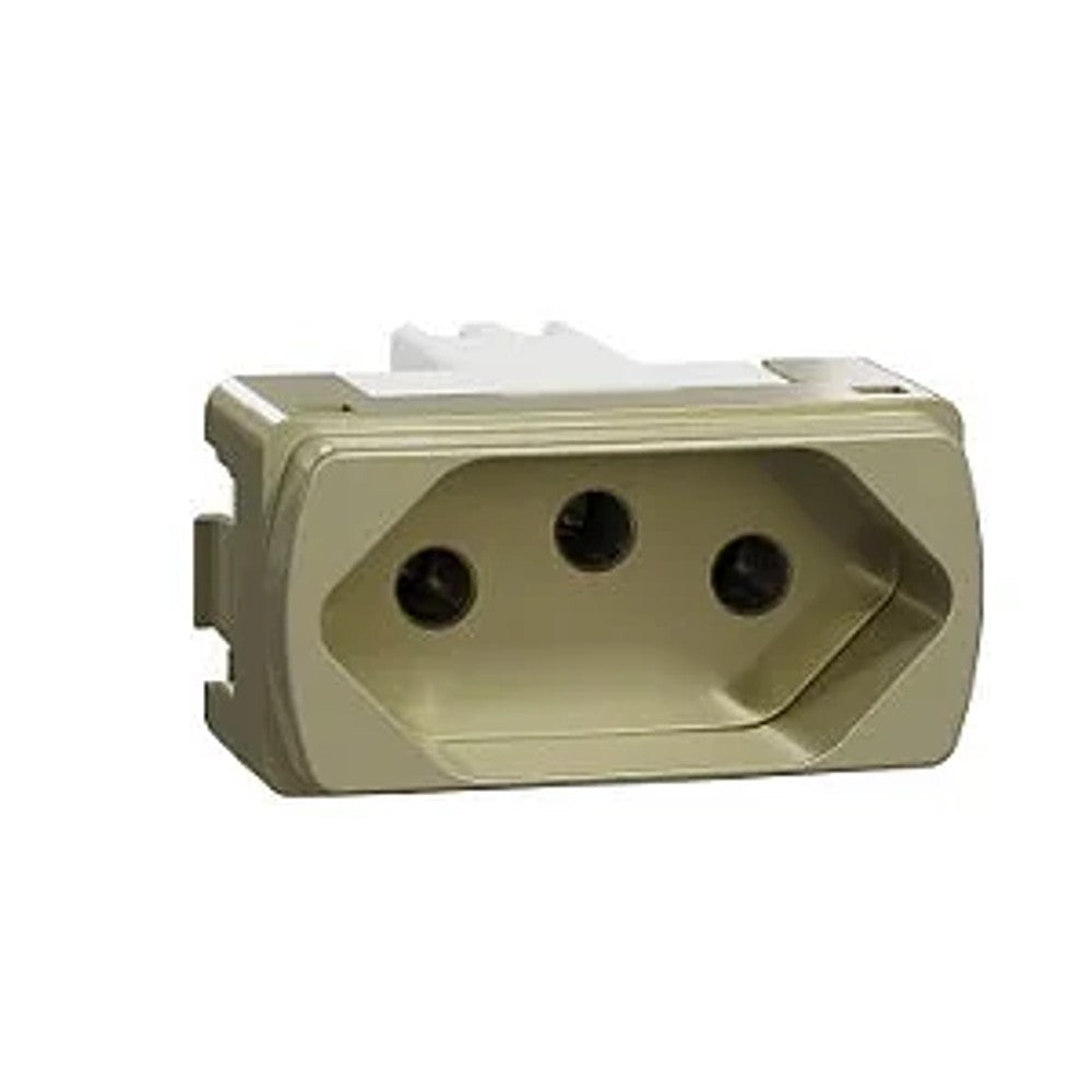 Módulo Tomada 2P T 10A Dourado Miluz Schneider