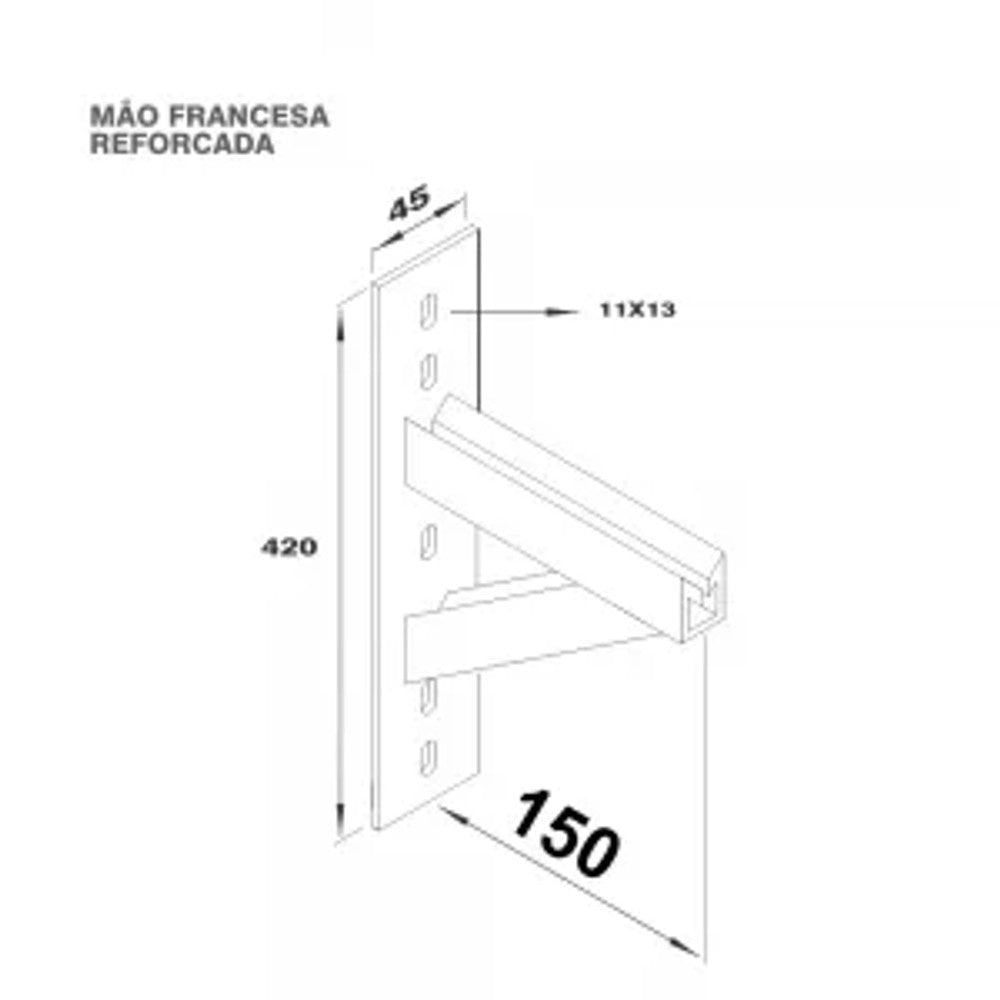 MAO FRANCESA REFORÇADA 150MM CHAPA 16/22