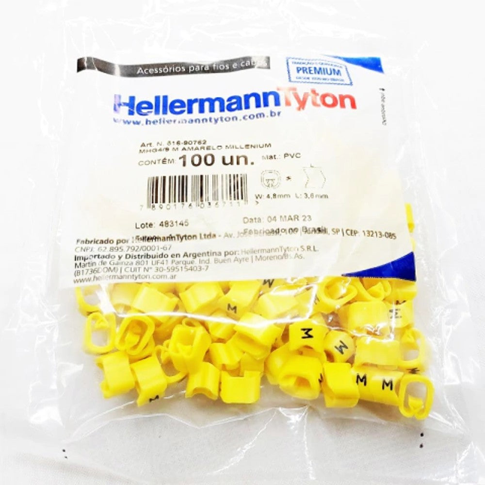 Marcador de Cabo 4,0 a 9,0 mm MHG4-X 100 Peças Hellermann