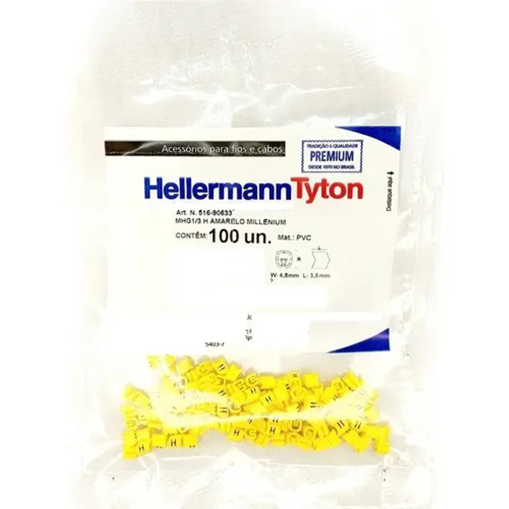 Marcador de Cabos 1,0 a 3,0 mm MHG1-5 Hellermann 100 Unidades