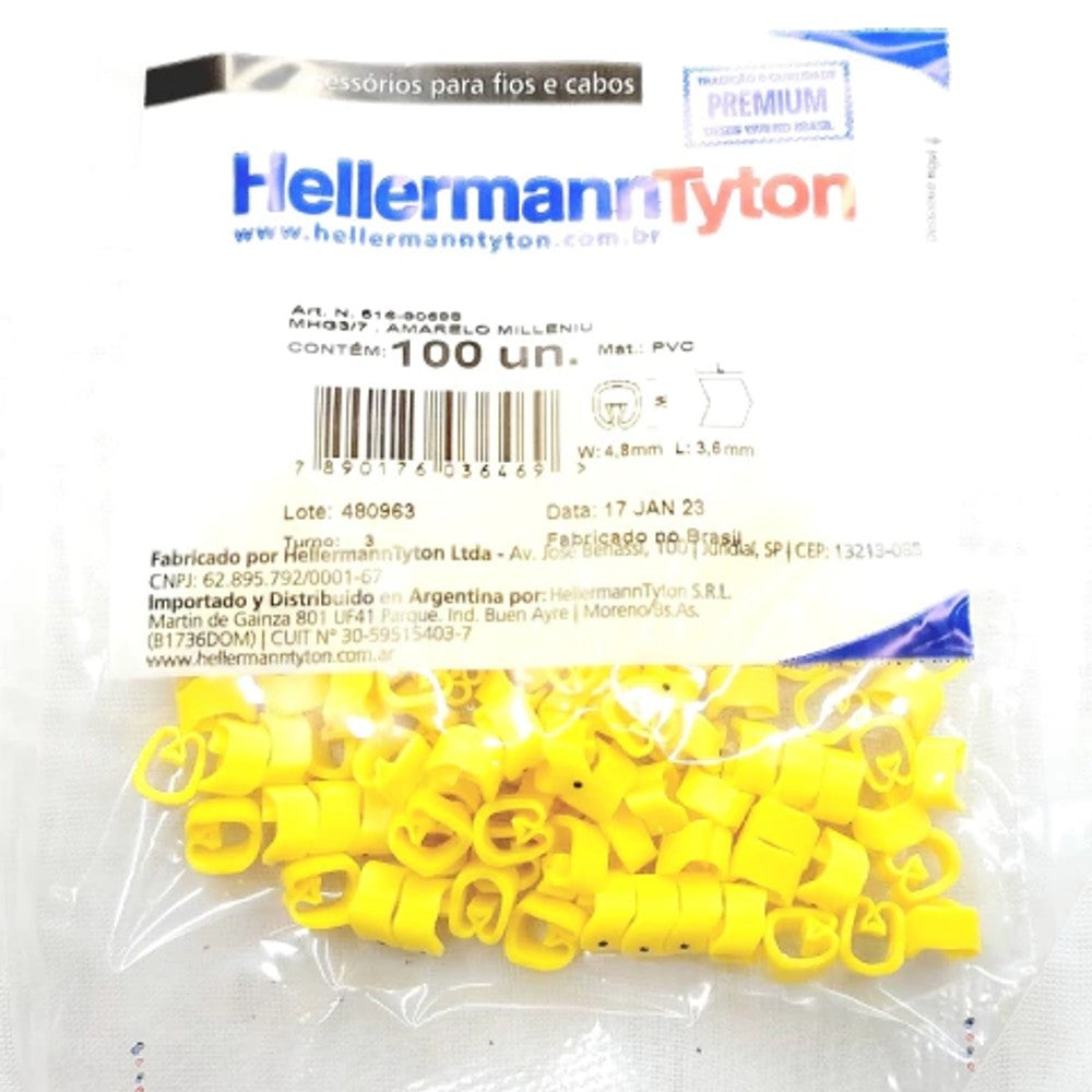 Marcador de Cabos 3,0/7,0 MHG3-I 100 Peças Hellermann