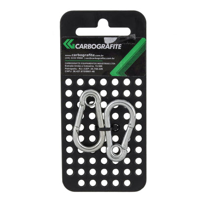 Mosquetão com Trava com Olhal 6x60mm com 2 Peças Carbografite