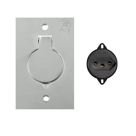 PLACA DE PISO 2X4 PARA 1 TOMADA UNIVERSAL UNHA INOX