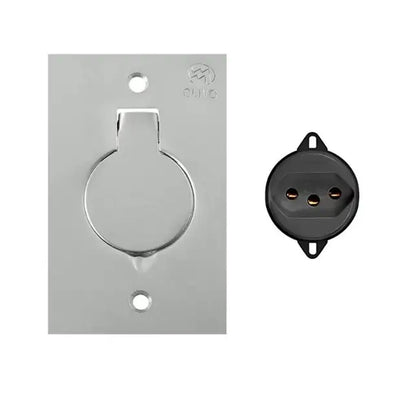 PLACA DE PISO 2X4 PARA 1 TOMADA UNIVERSAL UNHA INOX