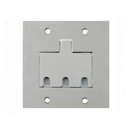PLACA DE PISO 4X4 PARA 3 RJ45 INOX